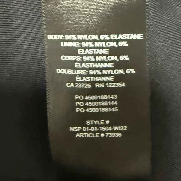 Aritzia Babaton Contour Bodysuit Long Sleeves Black Square Neck NWT - Picture 8 of 9